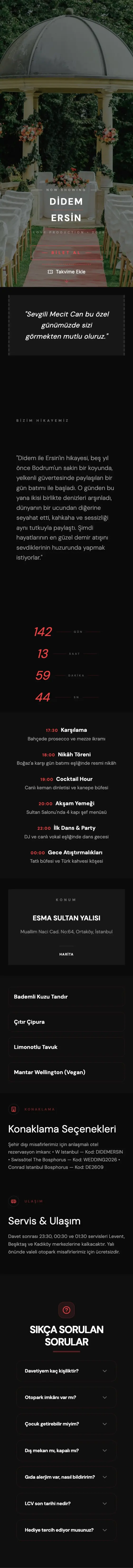 Cinema konsept davetiye